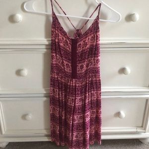 Patterned Magenta/Coral Dress